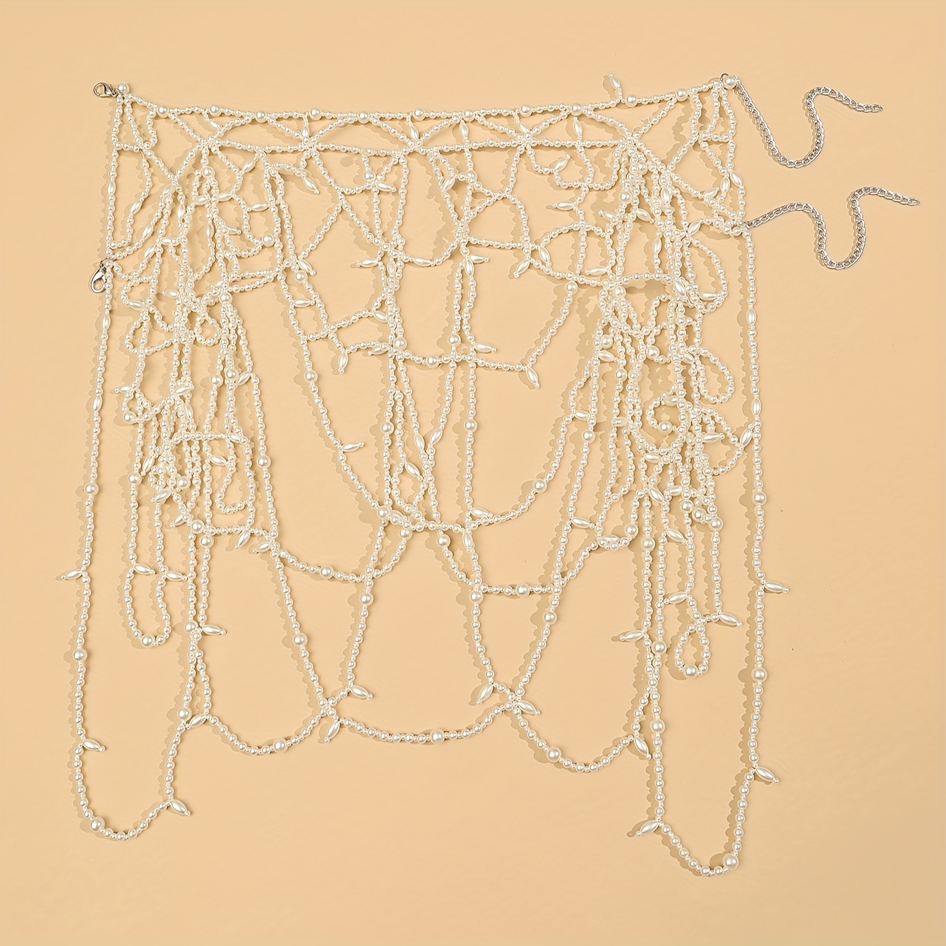 Women's Hand-Woven White Body Chain, Elegant Gift